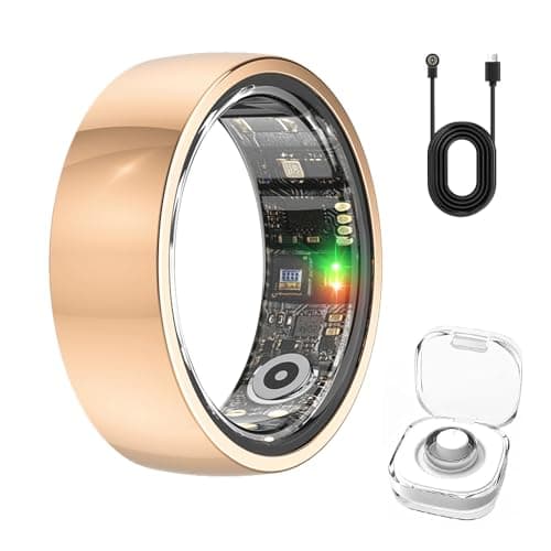 SM SEVENMORE Smart Ring Fitness Tracker with GPS Route (Rose Gold, #12)