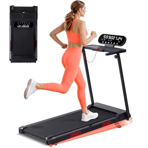 Walking Pad Treadmill with Handle Bar and Incline, 3.5HP Electric Small Treadmills for Home Small Spaces, 0.6-10MPH Portable Mini Treadmills for Home Exercising, Compact Treadmill with Handles, 400LBS