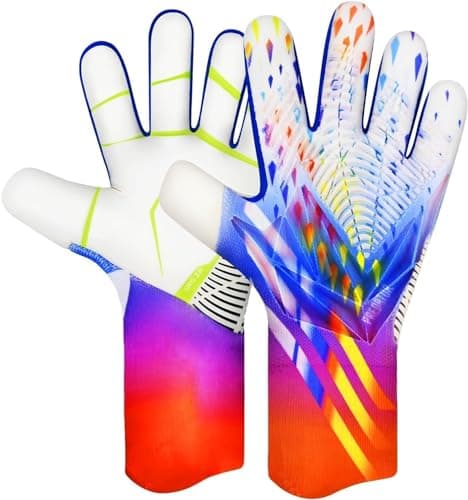 QUICARD Soccer Goalkeeper Gloves, Ultimate Grip Football Goalie Gloves with Size 6/7/8/9/10, Strong Receiver, American Football for Men, Boys, Youth, Adult, Kids and Small Hands (White, 8)