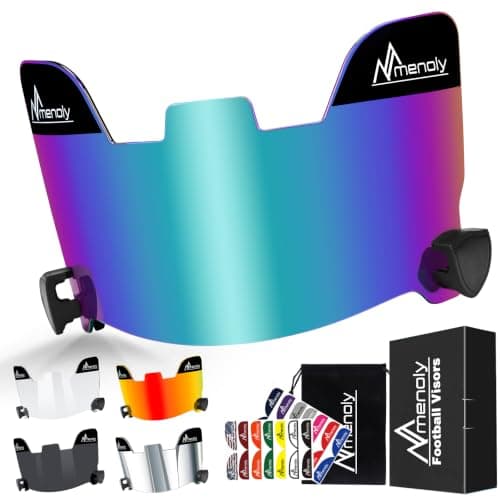 MENOLY Football Visor, Youth Football Helmet Visor, Scratch Resistant, UV Block, Facial Protection Visor for Football Helmet