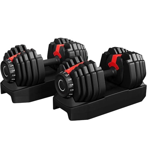 Yaheetech Adjustable Dumbbell Set 5-52.5 lb for Home Gym Dial-Select Weight