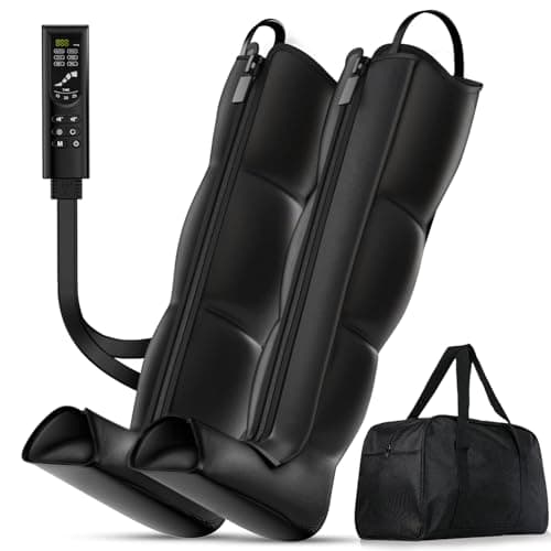 SANFELIA Leg Compression Boots: Full Leg Compression Massager with 6 Modes, 8 Intensities, 3 Timers – Relaxation Pressure for Muscle Soreness – FSA Eligible Gift for Mom, Dad (Black, Medium)