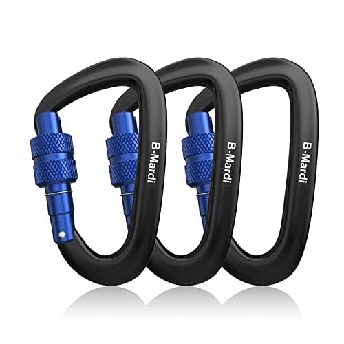 B-Mardi Carabiner Clips Heavy Duty 12kN (2697 lbs)-Lightweight Locking Carabiners for Camping, Hiking, Hammock, Dog Leash Harness, Outdoor and Gym etc, Keychains& Utility