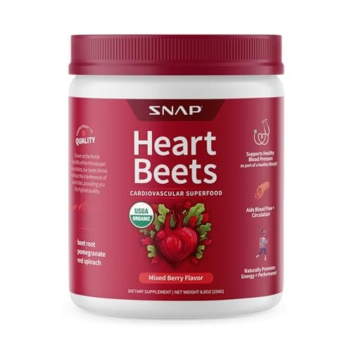 Snap Supplements Heart Beets, Organic Beet Root Powder, Mixed Berry, 30 SRV
