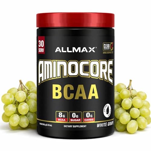 ALLMAX AMINOCORE BCAA Powder, White Grape, 30 Servings, 345 g