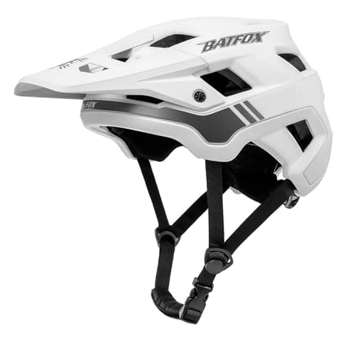 BATFOX Bike Helmet,Mountain Bike Helmet Helmets for Men Women Adults Youth(White, M(54-57CM))
