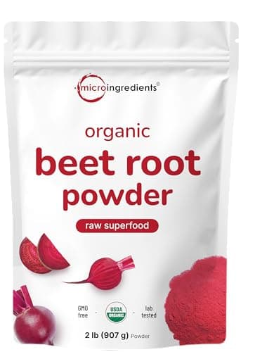 Micro Ingredients Organic Beet Root Powder, 2lb | Water Soluble, Highly Concentrated Raw Beet Supplement | Superfood Drink Mix | Non-GMO, Vegan Friendly, Plant Based
