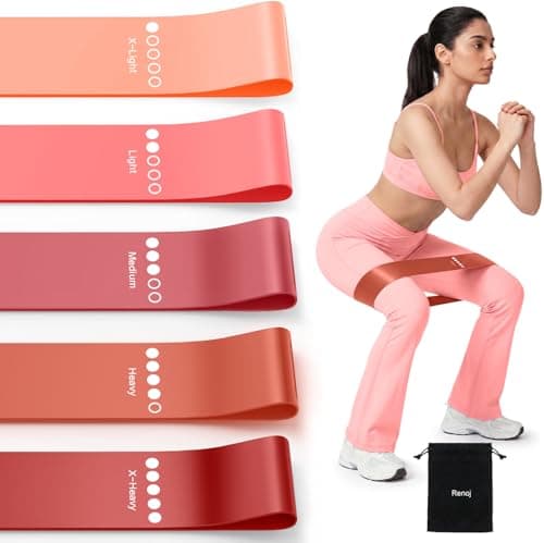 Resistance Bands for Working Out, 5-Pack Elastic Exercise Bands for Strength Training, Stretching, Workout; Home Gym Equipment for Women Men, Pilates Yoga Physical Therapy, Leg Glute Arm Exercise Kit