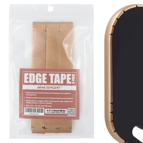 AMA SPORT Pickleball Paddle Edge Guard Tape 3 Pack Protection Tapes 20mm Width Paddle Edge Cover Perfectly Fits Curved Without Wrinkling (Rose Gold)