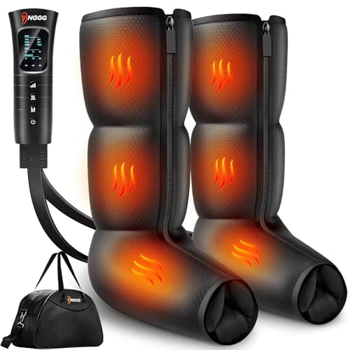 YINGGG Leg Compression Massager with Heat, Foot & Calf Massager Boots for Circulation, Professional Sequential Compression Boots with 6 Modes, 6 Intensities, 3 Heat-M03