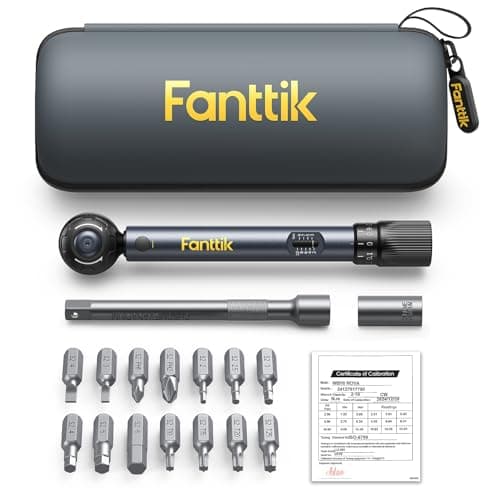 Fanttik WB10 Nova 1/4" Mini Click Torque Wrench Set for Bikes, 1.47-7.37 ft-lb(2-10 Nm), 14 Bits, Dual-Direction, 72-Tooth Precision Torque Wrench for Bicycle and MTB Maintenance