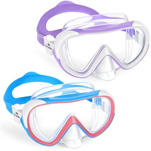 Freela Swim Goggles with Nose Cover for Kids 8-12 8-14 6-14 4-7 3-10 3-6 3-5 Boys Girls Children Youth , Water Pool Beach Swimming Goggles Mask for Tempered Glass Anti Fog Waterproof 180° Clear View