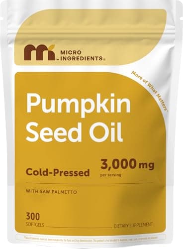 Micro Ingredients Pumpkin Seed Oil with Saw Palmetto,300 Softgels | Cold Pressed, Pure Virgin Oil, Essential Fatty Acids, & Phytosterols | Non-GMO