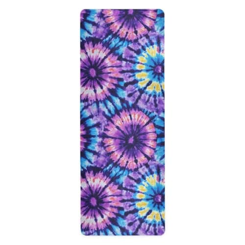Tie Dye Blue Purple Yoga Mat Non Slip Thick Kids Eco Friendly Rubber Workout Foldable Yoga Mat Women Exercise