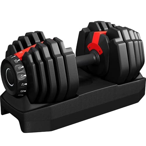 Yaheetech Adjustable Dumbbell Set 5-52.5 lb for Home Gym, Quick-Adjust Dial