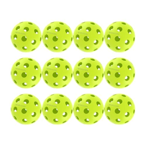 Senyulian Pro-Grade 40-Hole Outdoor Pickleball Balls (12Pack)- Pro-Player Tested with Wind-Resistant Design, Built for Durability & Precision for Competitive Play(Green)