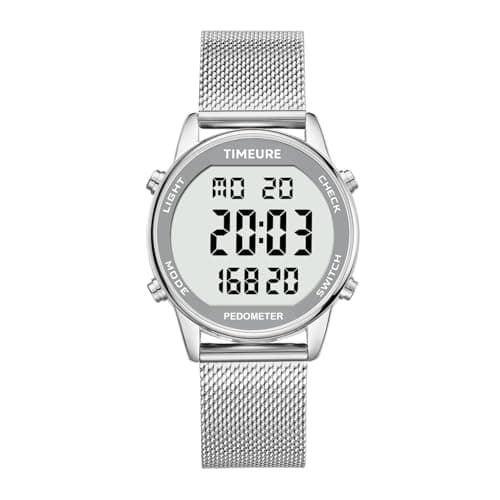 TIMEURE Pedometer Watch for Women, Step Counter Watch, No App or Charging