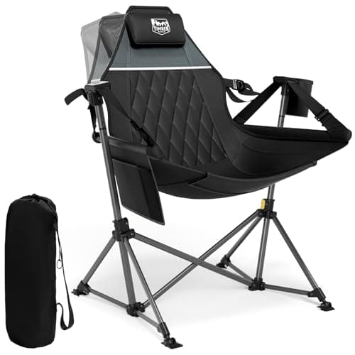 TIMBER RIDGE Hammock Camping Chair, Oversized Swinging Hammock Chair with Adjustable Back and Seat for Outdoor Lawn, Sports, Supports 400lbs, Black