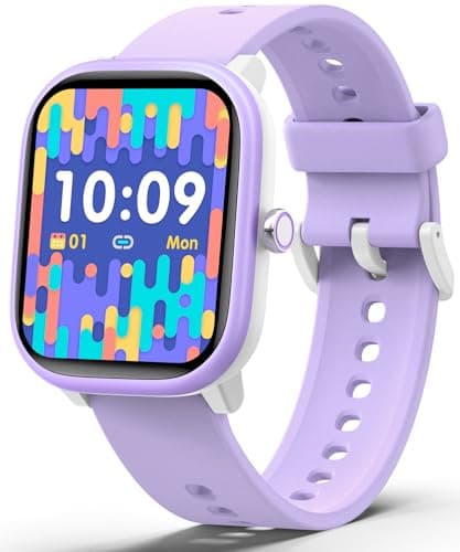 Roffnet Kids Smart Watch for Boys Girls, Fitness Tracker with Heart Rate Sleep Monitor, 1.83" Touchscreen with 12 Puzzle Games, Waterproof Activity Tracker Pedometer for Android iPhone (Purple)