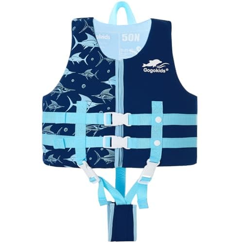 Gogokids Toddler Swim Vest, Kids Floaties – Boys & Girls Buoyancy Jacket for Pool & Beach, Fits 2-8 Years / 22-60 lbs