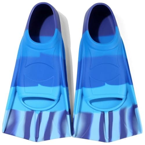 Foyinbet Kids Swim Fins,Short Kids Fins Youth Swimming Flippers for Lap Swimming Training for Children Girls Boys Beginners Large