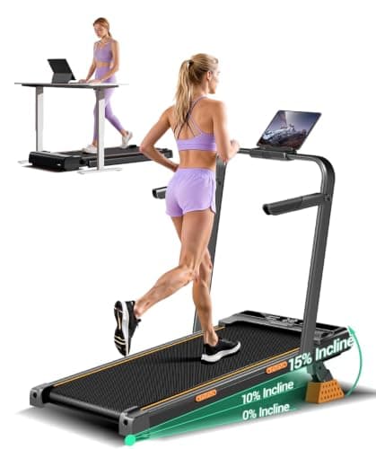LONTEK Walking Pad with 15% Incline & Handle Bar, Treadmills for Home Small