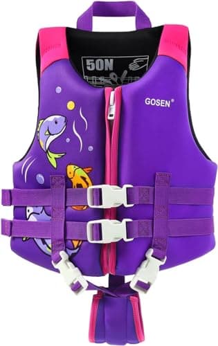 Toddler Swim Vest - Kids Swim Floaties for Toddlers for 55-75 Pounds Boys & Girls, Kids Swim Vest with Adjustable Safety Strap Age 6-8 Years