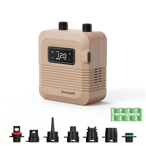Zoompuff Electric Paddle Board Pump, 20 PSI High Pressure SUP Pump, Intelligent Dual Stage Inflation & Deflation, Auto-Off Rechargeable SUP Air Pump, for Paddleboards, Inflatable Boats, Kayaks