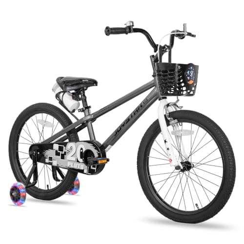 JOYSTAR 20 Inch Kids Bike with Training Wheels 20Inch Boys Bike for Ages 8-12 Year Old Children BMX Kids' Bicycle Gray