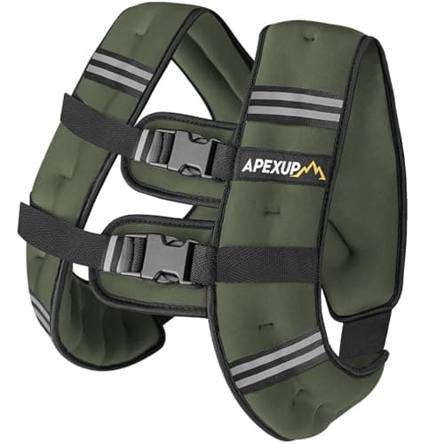 APEXUP 15lbs Weighted Vest Men Women, Weight Vest for Women Workout Equipment for Strength Training Running (Green)