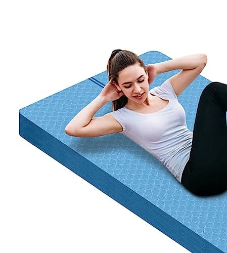 nuveti Large Exercise Mat - 15mm/20mm/30mm Thick Yoga Mat | Workout Mat for Fitness, Yoga, Pilates, Stretching & Floor Exercises for Women & Men with Free Carrying Bag