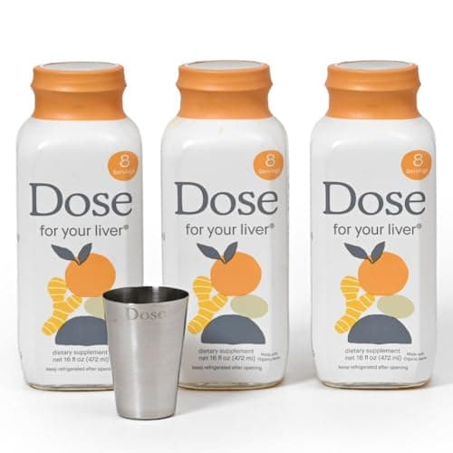 Dose for Your Liver Cleanse Detox & Repair, Made with Organic Milk Thistle Supplement with Turmeric, Dandelion, Ginger, and Orange, Supports Healthy Liver Function,16oz Bottle, 3 Pack (3 Week Supply)