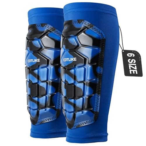 Soccer Shin Guards Kids Youth, Ski Shin Guard Sleeves for Boys Girls Adults Men Women, Protective Soccer Equipment for 2-18 Years Old Boys Girls, High Impact Resistant Breathable Comfortable(Blue,XS)
