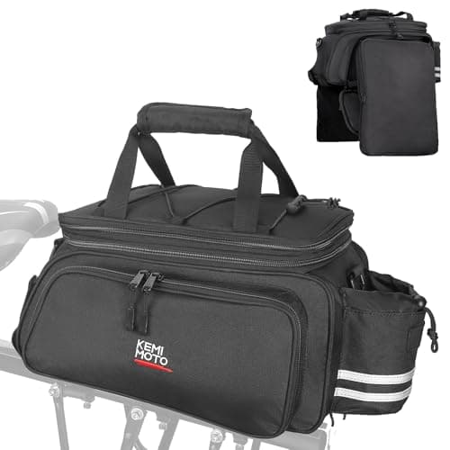 KEMIMOTO Bike Rear Rack Bag Bicycle Trunk Bag Expandable 10-20L Capacity Water Resistant Multifunctional Bicycle Pannier with Rain Cover Bike Saddle Bag for Rear Rack Shopping Commuter Cycling Trip