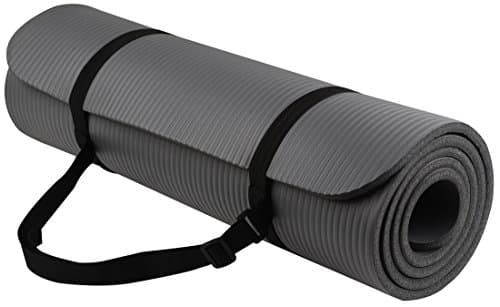 BalanceFrom All-Purpose 1/2-Inch Extra Thick High Density Anti-Tear Exercise Yoga Mat with Carrying Strap and Yoga Blocks