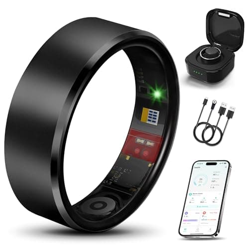 Milavan Smart Ring 2.0 for Women Men, Slim Scratch & Fingerprint Resistant Design, Advanced Chip Fitness Tracker, Sleep, Stress & Activity Monitoring, Waterproof, No Subscription Fees, Black 7