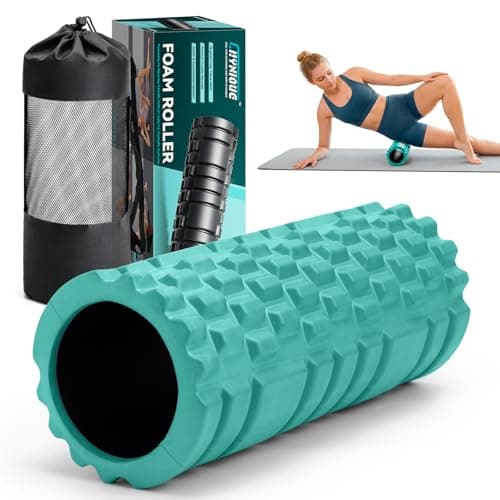 Foam Roller - 13'' Multi-Density Massage Roller for Deep Tissue & Muscle Recovery - Relieves Tight, Sore Muscles & Kinks, Improves Mobility & Circulation - Targets Key Body Parts (Aqua)