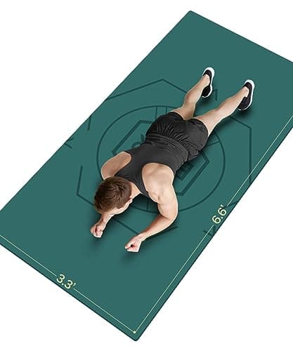 nuveti Large Exercise Mat (6'x 3'), Extra Wide Workout Mat for Men and Women, Yoga Mat Thick 1/4 Exercise Mats Non-Slip, Non-Toxic, Large Fitness Mat Perfect for Barefoot Exercise (Yoga, Pilates, Stretching, Meditation)