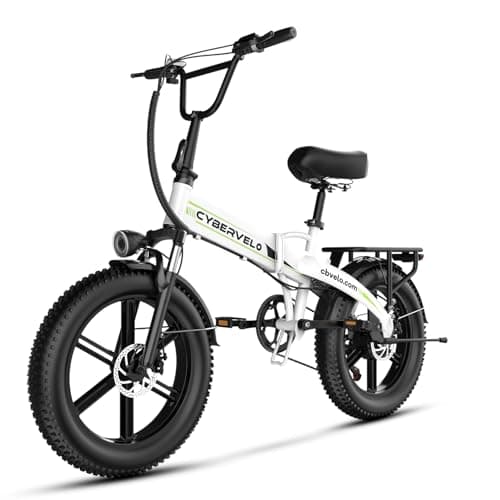 Aelith Folding Electric Bike for Adults –20"x3" Fat Tire, 48V Removable Battery, All-Terrain E-Bike with 7-Speed, Front Suspension – Powerful Foldable Ebike for Commuter-ek5 White