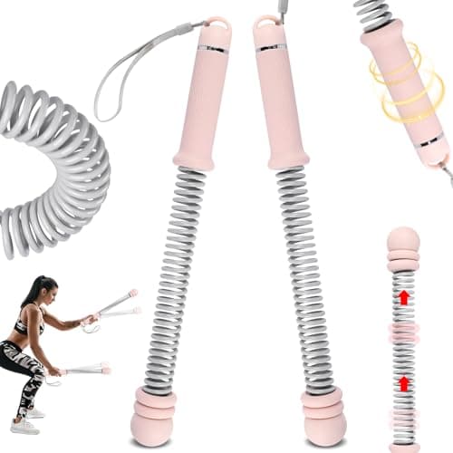 DR.YYDF Adjustable Weighted Ropeless Battle Ropes for Home Gym, Heavy Duty Portable Workout Rope for Strength Building & Low-Impact Cardio, Fitness Equipment for Men & Women with HIIT Training (Pink)