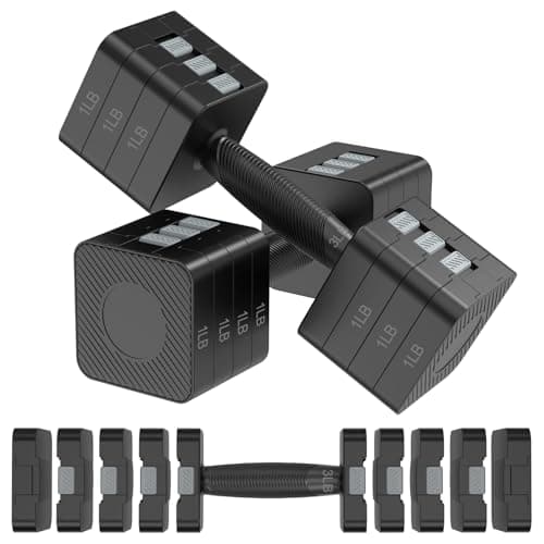 Hezeyferg 18LBS 22LBS Adjustable Dumbbells Set, Hand Weights Sets with Mutilple Levels, Adjustable Weight Dumbbells for Women/Men Home Gym Full Body Workout