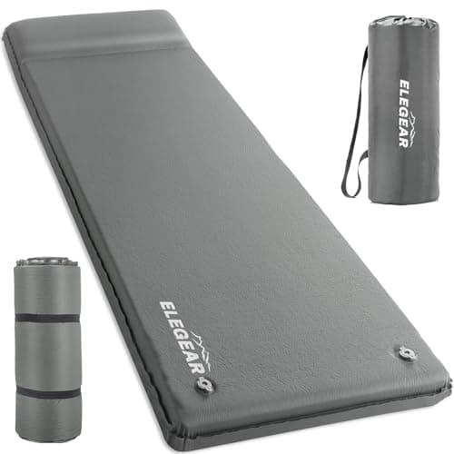 Elegear Self Inflating Sleeping Pad, 3.15" Ultra-Thick Memory Foam Camping Pad with Pillow Fast Inflating in 20s Insulated Camping Mattress Pad 4-Season Camp Sleeping Mat for Camp/Travel/Car/Tent