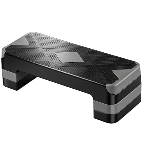 ZENY 26.5 inch Aerobic Step Platform with 4 Step Risers, Height Adjustable Exercise Stepper for Home Gym Workouts, 400 lbs Capacity