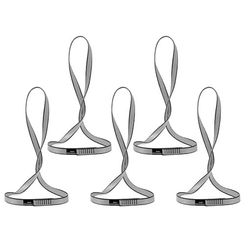AINIKEY 18MM Nylon Climbing Sling Runner 23KN CE2008/EN566 Rock Climbing Webbing Straps for Outdoor Climbing, Rappelling, Swing, Yoga Hammock etc(Grey | 60cm / 24inch | Pack of 5)