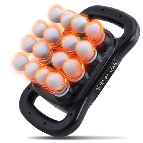 GAXEZO 16 Head Massage Gun Set, Deep Tissue Percussion Massager, 2600mAh Electric Massage Tools with 9 Styles & Levels, Black