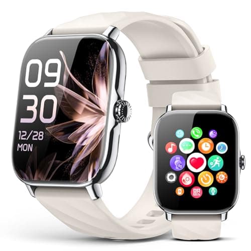 Kriutefy Smart Watches Fitness Tracker for Women Men with Step Counter, Sleep Calorie Monitor, Pedometer, IP68 Waterproof, Smartwatch with 120+ Sports for iPhone Android (Starlight)