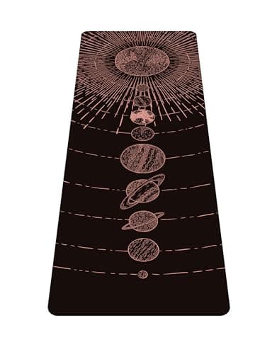 nuveti Printed Travel Yoga Mat-1/16 Inch Thick Non Slip Fitness Workout Mat with Carrying Bag, Foldable Lightweight Suede & Natural Rubber Yoga Mat for Yoga Pilates and Fitness 72" L x 24" W x 1.5mm