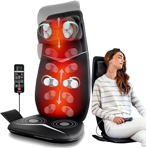 Zyllion ZMA-33 Shiatsu Neck and Back Massager Pad for Chair with Heat