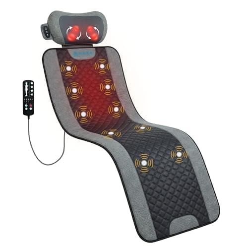 COMFIER Full Body Vibration Massage Mat with Detachable Shiatsu Neck Pillow, 10 Motors, Heat, 5 Modes & 3 Intensities, Auto Shut-Off – Home & Office Use, Gift for Men Women