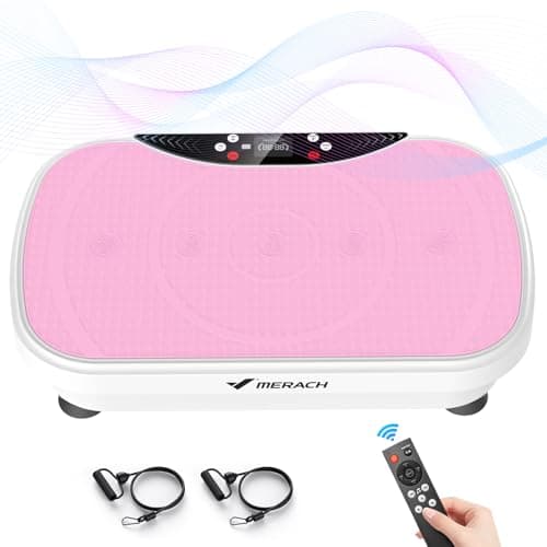 MERACH Vibration Plate Exercise Machine, Vibration Plate for Lymphatic Drainage Weight Loss, Vibrating Plate Exercise Machine with Bluetooth and LED Display, Workout Equipment for Women Men Home